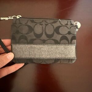 Coach Black and Silver Wristlet